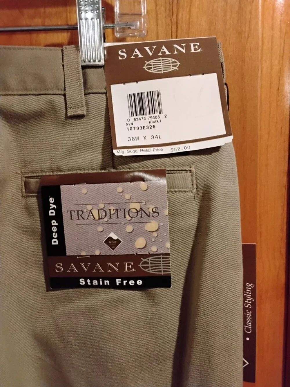 Savane Men's Khaki's Size 36/34 #835